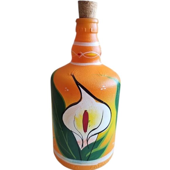 Vintage Grupo Corona Mexican Barware Set Hand-Painted Decanter + 6 Shot Glasses - Picture 11 of 16